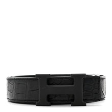 Load image into Gallery viewer, Matte Porosus Crocodile Monochrome 24mm Mini Constance H Belt 105 42 Black