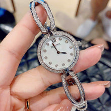 Load image into Gallery viewer, Bulova Crystal Collection Mother of Pearl Dial Silver Steel Strap Watch for Women - 96L223