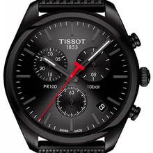 Load image into Gallery viewer, Tissot T Classic PR 100 Chronograph Black Dial Black Mesh Bracelet Watch For Men - T101.417.33.051.00