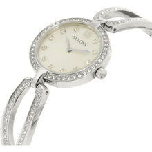 Load image into Gallery viewer, Bulova Crystal Collection Mother of Pearl Dial Silver Steel Strap Watch for Women - 96L223