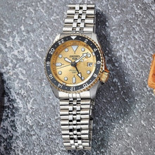 Load image into Gallery viewer, Seiko 5 Sports GMT Automatic 70th Anniversary Taiwan Limited Edition Gold Dial Silver Steel Strap Watch For Men - SSK044K1