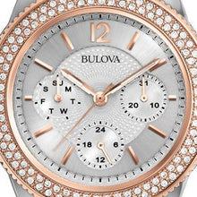 Load image into Gallery viewer, Bulova Crystal Collection Silver Dial Two Tone Steel Strap Watch for Women - 98N100