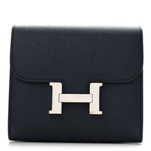 Load image into Gallery viewer, Epsom Verso Constance Short Wallet Bleu Indigo Rose Pourpre