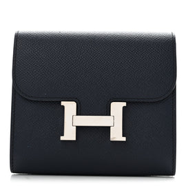 Epsom Verso Constance Short Wallet Bleu Indigo Rose Pourpre