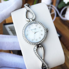 Load image into Gallery viewer, Bulova Crystals Quartz Mother of Pearl Dial Silver Steel Strap Watch for Women - 96X129