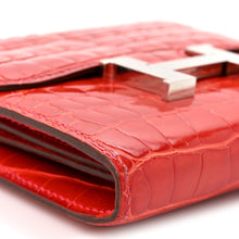 Load image into Gallery viewer, Shiny Alligator Constance Short Wallet Geranium