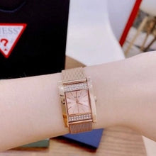Load image into Gallery viewer, Guess Nouveau Diamonds Rose Gold Dial Rose Gold Mesh Bracelet Watch for Women - W0127L3