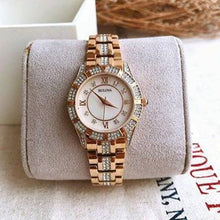 Load image into Gallery viewer, Bulova Crystal Mother of Pearl Dial Rose Gold Steel Strap Watch for Women - 98L197
