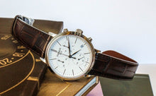 Load image into Gallery viewer, Tissot Carson Premium Chronograph White Dial Brown Leather Strap Watch For Men - T122.417.16.011.00