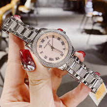 Load image into Gallery viewer, Michael Kors Tibby Multifunction Crystals Pink Dial Silver Steel Strap Watch for Women - MK4686