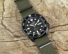 Load image into Gallery viewer, Seiko 5 Sport Automatic Black Dial Green Nylon Strap Watch For Men - SRPD65K4
