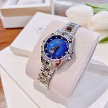 Load image into Gallery viewer, Bulova Crystal Collection Blue Mother of Pearl Dial Silver Steel Strap Watch for Women - 96L238