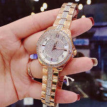 Load image into Gallery viewer, Bulova Crystal Collection Silver Dial Rose Gold Steel Strap Watch for Women - 98L229
