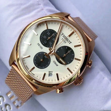 Load image into Gallery viewer, Tissot T Classic PR 100 Chronograph Silver Dial Rose Gold Mesh Bracelet Watch For Men - T101.417.33.031.01