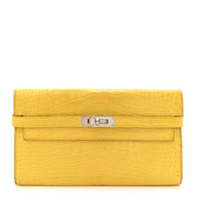 Load image into Gallery viewer, Matte Alligator Kelly Longue Wallet Mimosa