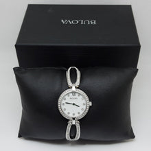 Load image into Gallery viewer, Bulova Crystal Collection Mother of Pearl Dial Silver Steel Strap Watch for Women - 96L223
