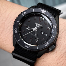 Load image into Gallery viewer, Seiko 5 Sports Automatic Black Dial Black NATO Strap Watch For Men - SRPD79K1