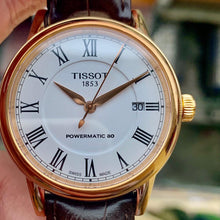 Load image into Gallery viewer, Tissot T Classic Carson Powermatic 80 White Dial Brown Leather Strap Watch for Men - T085.407.36.013.00