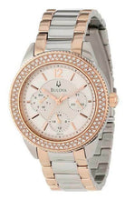 Load image into Gallery viewer, Bulova Crystal Collection Silver Dial Two Tone Steel Strap Watch for Women - 98N100