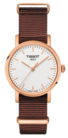 Tissot Everytime Desire White Dial Maroon NATO Strap Watch for Women - T109.210.37.031.00