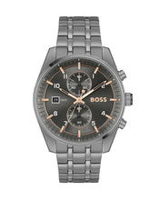 Load image into Gallery viewer, Hugo Boss Skytraveller Chronograph Gunmetal Grey Dial Grey Steel Strap Watch for Men - 1514153