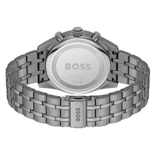 Load image into Gallery viewer, Hugo Boss Skytraveller Chronograph Gunmetal Grey Dial Grey Steel Strap Watch for Men - 1514153