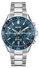 Load image into Gallery viewer, Hugo Boss Runner Chronograph Blue Dial Silver Steel Strap Watch for Men - 1514143