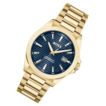Load image into Gallery viewer, Hugo Boss Strike Blue Dial Gold Steel Strap Watch for Men - 1514172