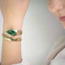 Load image into Gallery viewer, Just Cavalli Ferocious Green Dial Gold Steel Strap Watch for Women - JC1L306M0045
