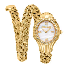 Load image into Gallery viewer, Just Cavalli Twined Mother of Pearl Dial Gold Steel Strap Watch for Women - JC1L305M0025