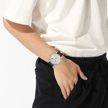 Load image into Gallery viewer, Hugo Boss Skytraveller Chronograph Silver Dial Black Leather Strap Watch for Men - 1514147