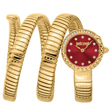 Load image into Gallery viewer, Just Cavalli Enchanting Red Dial Gold Steel Strap Watch for Women - JC1L302M0035