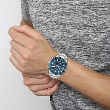 Load image into Gallery viewer, Hugo Boss Runner Chronograph Blue Dial Silver Steel Strap Watch for Men - 1514143