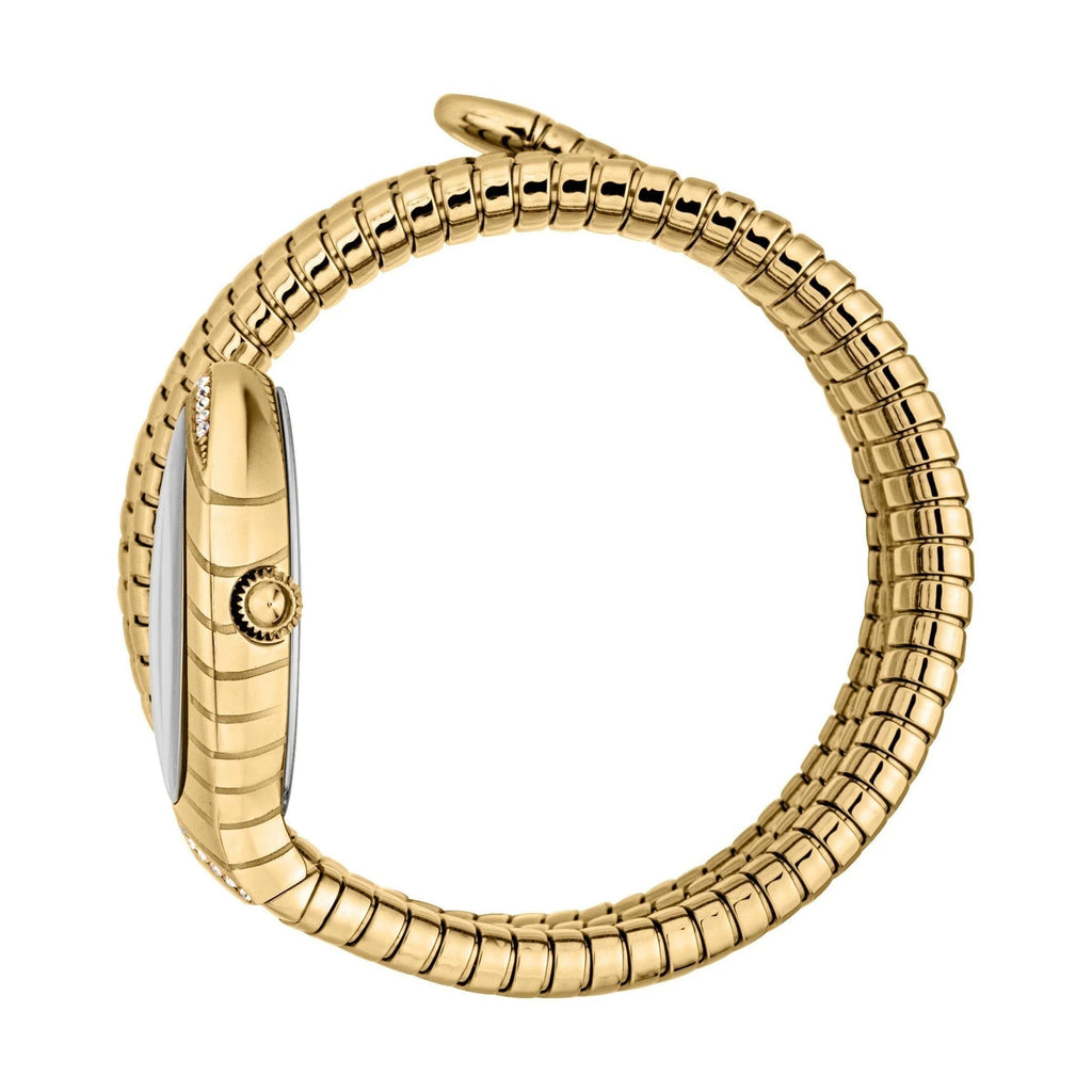 Just Cavalli Classico Lungo White Dial Gold Steel Strap Watch for Women - JC1L248M0025