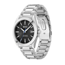 Load image into Gallery viewer, Hugo Boss Strike Black Dial Silver Steel Strap Watch for Men - 1514170