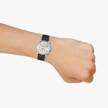 Load image into Gallery viewer, Hugo Boss Skytraveller Chronograph Silver Dial Black Leather Strap Watch for Men - 1514147