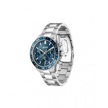 Load image into Gallery viewer, Hugo Boss Runner Chronograph Blue Dial Silver Steel Strap Watch for Men - 1514143