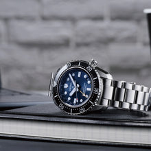Load image into Gallery viewer, Seiko Prospex Diver Scuba Automatic Blue Dial Silver Steel Strap Watch for Men - SBEJ021