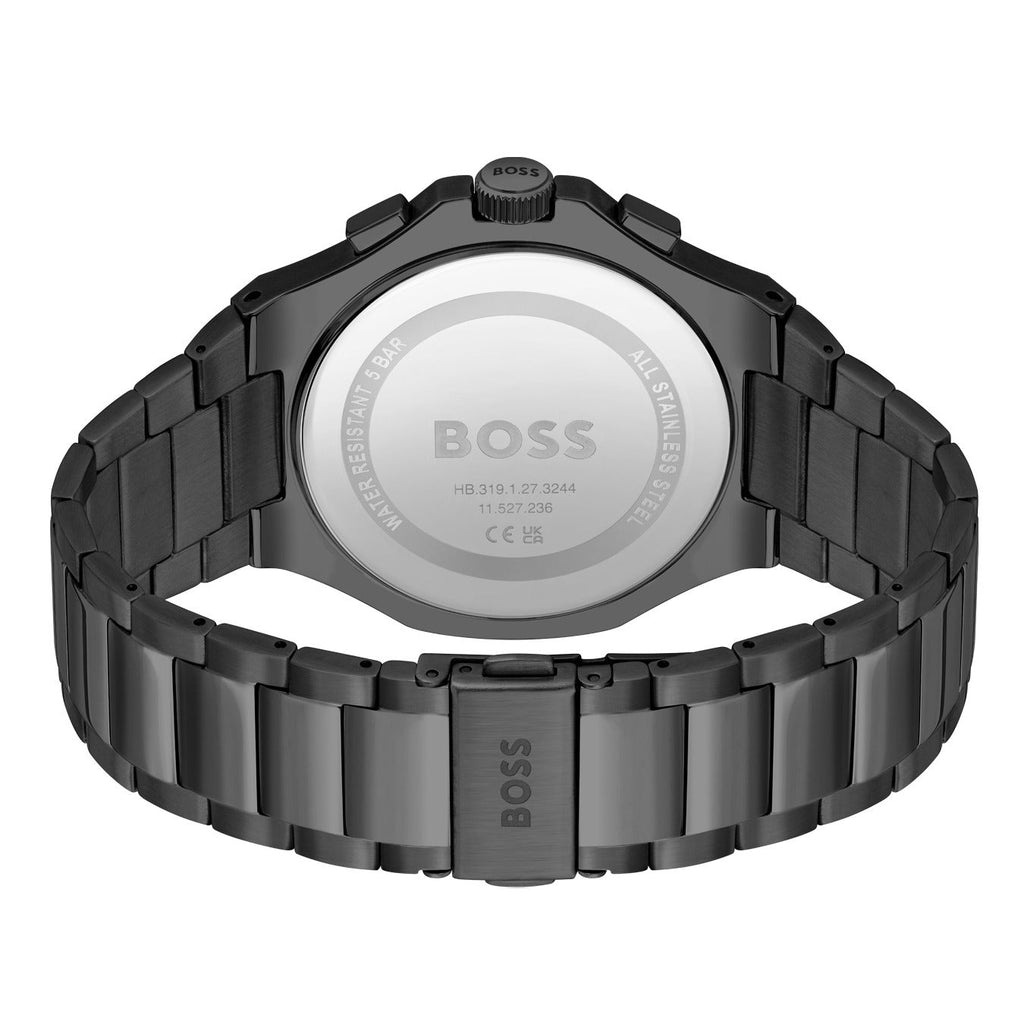 Hugo Boss Strike Chronograph Blue Dial Black Steel Strap Watch for Men - 1514242