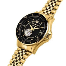 Load image into Gallery viewer, Maserati SFIDA Special Edition Automatic Black Dial Gold Steel Strap Watch for Men - R8823140012