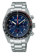 Load image into Gallery viewer, Seiko Prospex Speedtimer Solar Chronograph Blue Dial Silver Steel Strap Watch for Men - SSC815