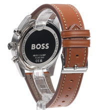 Load image into Gallery viewer, Hugo Boss Skytraveller Chronograph Black Dial Blue Leather Strap Watch for Men - 1514161