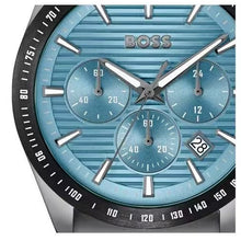Load image into Gallery viewer, Hugo Boss Strike Chronograph Blue Dial Black Steel Strap Watch for Men - 1514242