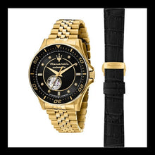 Load image into Gallery viewer, Maserati SFIDA Special Edition Automatic Black Dial Gold Steel Strap Watch for Men - R8823140012