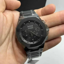 Load image into Gallery viewer, Hugo Boss Taper Chronograph Black Dial Black Steel Strap Watch for Men - 1514088