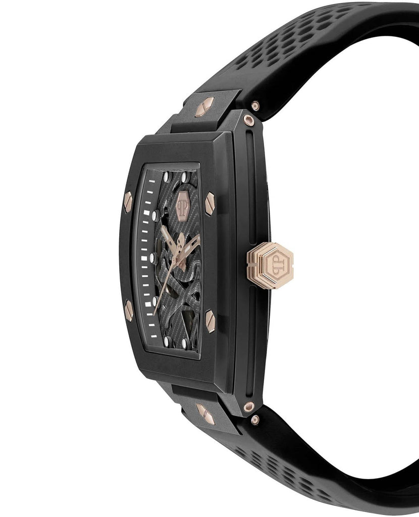 Philipp Plein The $Keleton Black Dial Black Silicone Strap Watch for Men - PWVBA0523