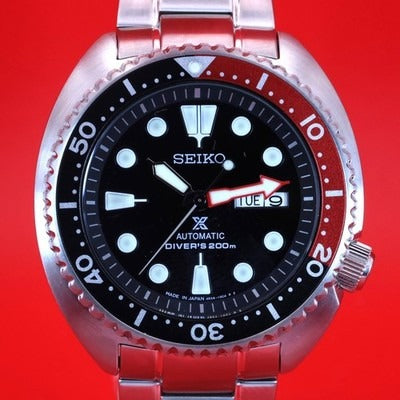 Seiko Prospex Turtle Divers Automatic Black Dial Silver Steel Strap Watch for Men - SRP789J1