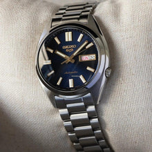 Load image into Gallery viewer, Seiko 5 Sports Automatic Blue Dial Silver Steel Strap Watch for Men - SRPL55K1
