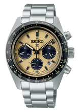 Load image into Gallery viewer, Seiko Prospex Speedtimer Solar Chronograph Gold Dial Silver Steel Strap Watch for Men - SSC817