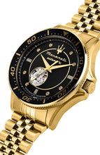 Load image into Gallery viewer, Maserati SFIDA Special Edition Automatic Black Dial Gold Steel Strap Watch for Men - R8823140012